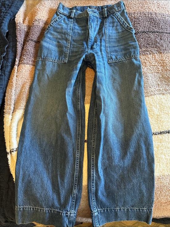 Abercrombie & Fitch Denim - Abercrombie wide leg crop high rise baggy jeans 26